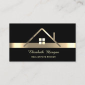 プロフェッショナルエレガント金ゴールドハウスルーフ 名刺 (正面)