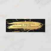 プロフェッショナルエレガント金ゴールドブラシストローク、大理石 スキニー名刺 (裏面)