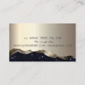 プロフェッショナルエレガント金ゴールドブラックグリッターロータス 名刺 (裏面)