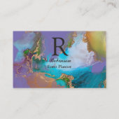 プロフェッショナルエレガント金ゴールドブルーパープルペリウィンクル 名刺 (裏面)