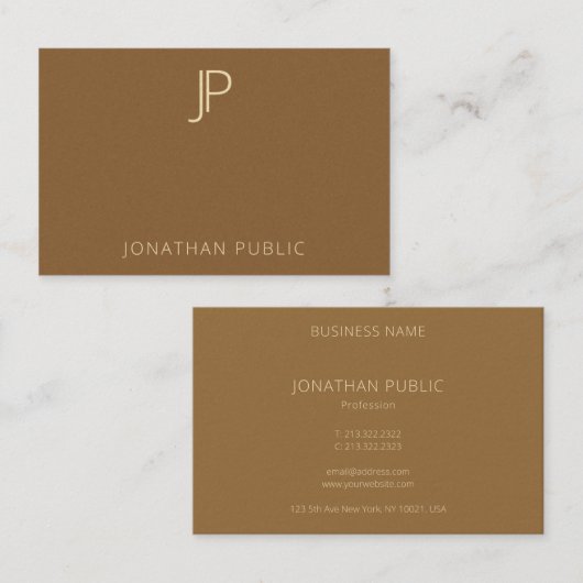 プロフェッショナルエレガント金ゴールドモノグラムプレミアムパール 名刺 (正面/裏面)