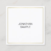 プロフェッショナルエレガント金ゴールドルックミニマリスト スクエア名刺 (正面)