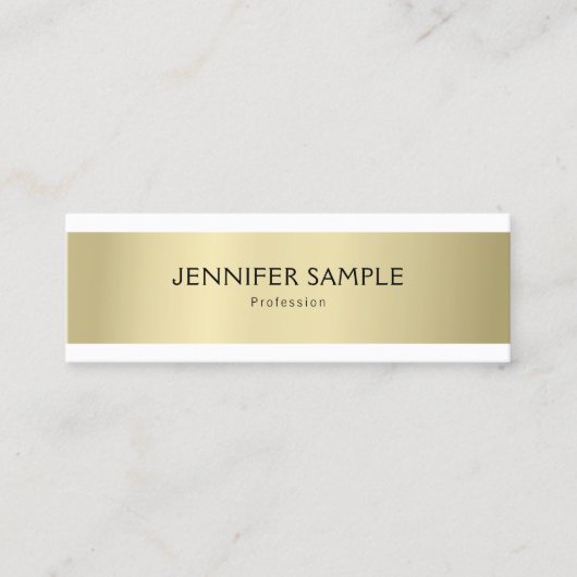 プロフェッショナルエレガント金ゴールドルッモダンクシンプルプレーン スキニー名刺 (正面)