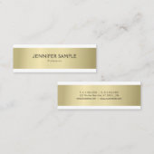 プロフェッショナルエレガント金ゴールドルッモダンクシンプルプレーン スキニー名刺 (正面/裏面)