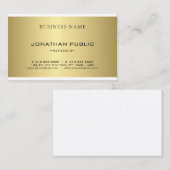 プロフェッショナルエレガント金ゴールドルッモダンプお洒落プレーン 名刺 (正面/裏面)