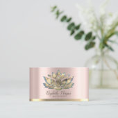 プロフェッショナルエレガント金ゴールドロータスバラ金ゴールド 名刺 (スタンド正面)