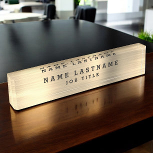 プロフェッショナルエレガント金ゴールド分類事業 デスクネームプレート