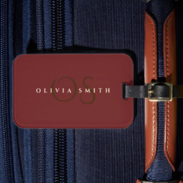 プロフェッショナルエレガント金ゴールド及びブルゴーニュ・モノグラム ラゲッジタグ