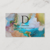 プロフェッショナルエレガント金ゴールド淡灰色青紫 名刺 (裏面)