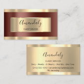 プロフェッショナルエレガント金ゴールド・ブラウン・コンサルティング・ブロガー 名刺 (正面/裏面)