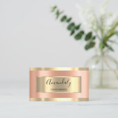 プロフェッショナルエレガント金ゴールドQRコードロゴサンゴ 名刺 (スタンド正面)