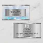 プロフェッショナルエレガント金ゴールドQRコードロゴシルバー 名刺 (正面/裏面)