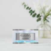 プロフェッショナルエレガント金ゴールドQRコードロゴシルバー 名刺 (スタンド正面)