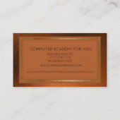 プロフェッショナルエレガント金モダン属銅金ゴールド 名刺 (裏面)