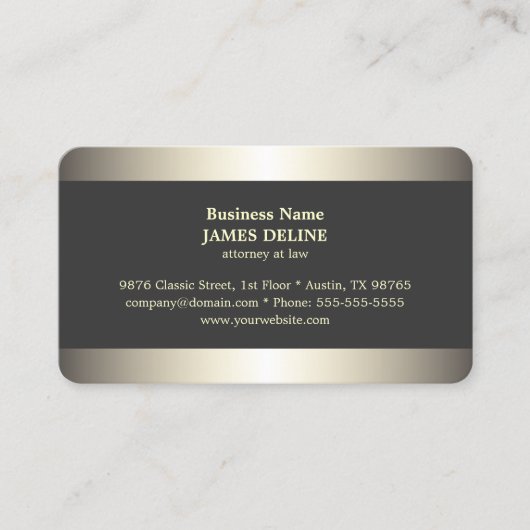 プロフェッショナルエレガント金属弁護士 名刺 (正面)