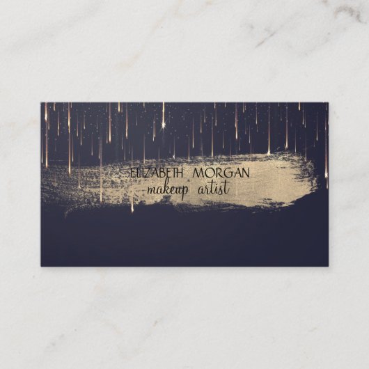 プロフェッショナルエレガント金箔ブラシストロークの乾き 名刺 (正面)