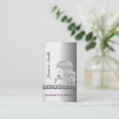 プロフェッショナルエレガント銀きらびやかなシルエット 名刺 (スタンド正面)