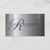 プロフェッショナルエレガント銀モダン金属 名刺 (正面)