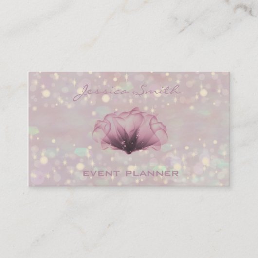 プロフェッショナルエレガント高級グリッター《写真》ぼけ味フローラ 名刺 (正面)