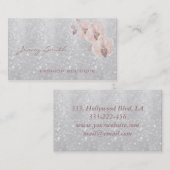 プロフェッショナルエレガント高級グリッター《写真》ぼけ味蘭 名刺 (正面/裏面)