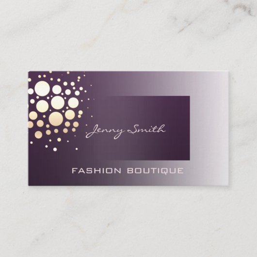 プロフェッショナルエレガント黄金/青銅紙吹雪スミレ 名刺 (正面)