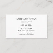 プロフェッショナルエレガント黒ミニマルグラデーション写真 名刺 (裏面)