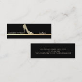 プロフェッショナルエレガント、金ゴールドダイヤモンドハイヒール スキニー名刺 (正面/裏面)