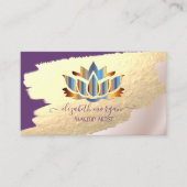 プロフェッショナルエレガント、金箔ブラシストローク、ロータス 名刺 (正面)