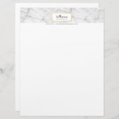 プロフェッショナルエンブレムモダンマーブルブラックフェイク金ゴールド レターヘッド (正面/裏面)