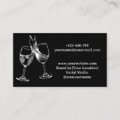 プロフェッショナルオスのバーテンダーブラックとホワイト 名刺 (裏面)