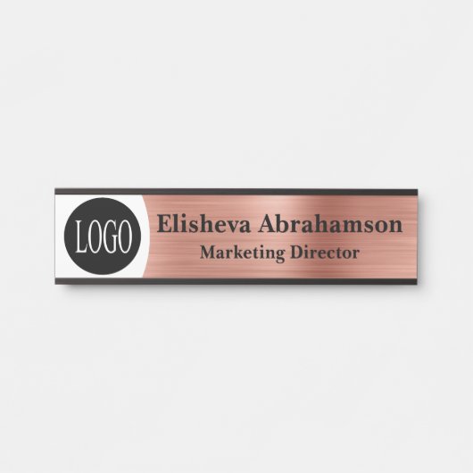 プロフェッショナルオフィスのドアのシンボルや象徴バラ金ゴールドロゴ サインプレート (正面)