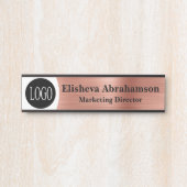 プロフェッショナルオフィスのドアのシンボルや象徴バラ金ゴールドロゴ サインプレート (正面)