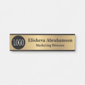 プロフェッショナルオフィスのドア署名金ゴールド名プレート サインプレート (正面)