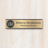 プロフェッショナルオフィスのドア署名金ゴールド名プレート サインプレート (正面)