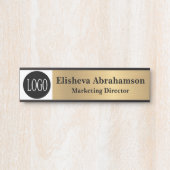 プロフェッショナルオフィスのドア署名金ゴールド名プレート サインプレート (正面)