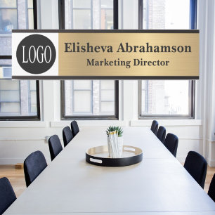 プロフェッショナルオフィスのドア署名金ゴールド名プレート サインプレート