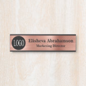 プロフェッショナルオフィスドアのサインシンボルや象徴バラ金ゴールド サインプレート (正面)