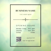 プロフェッショナルオフィス用QRコード付き営業時間ステッカー ウィンドウサイン (シート3)