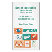 プロフェッショナルオプティシアンアイコニックデザイン マグネット名刺 (正面縦)