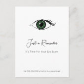 プロフェッショナルオプトメトロリストグリーンハートアイリマインダー ポストカード (正面)