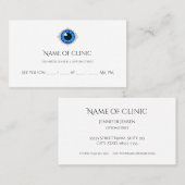 プロフェッショナルオプトメトロリストブルーアイリスアイアポイントメント 予約カード (正面/裏面)