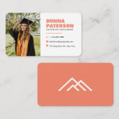 プロフェッショナルオレンシンプルジモダンミニマルコール コーリングカード (正面/裏面)