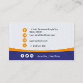 プロフェッショナルオレンジのロゴを追加QRコードフォト 名刺 (裏面)