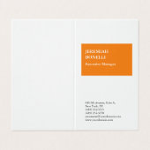 プロフェッショナルオレンジホワイトミニマリストのプレミアムシルク 名刺 (外部フラット)