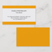 プロフェッショナルオレンジ白ストライプ色ミニマリストプレーン 名刺 (正面/裏面)