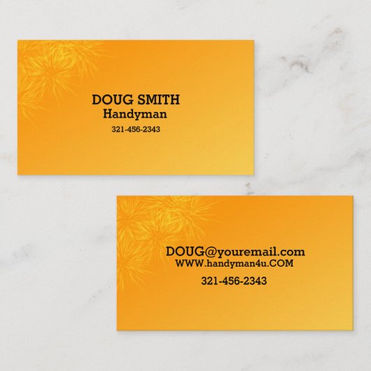 プロフェッショナルオレンジ色の名刺 名刺 (正面/裏面)