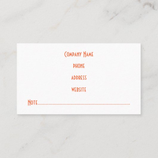 プロフェッショナルオレンジ色の名刺 名刺 (裏面)