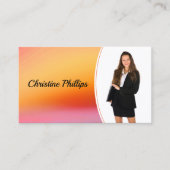 プロフェッショナルオレンジ色の水カスタム色の写真 名刺 (正面)