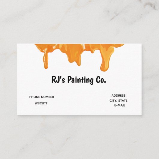 プロフェッショナルオレンジ色の白いロ絵を描ーラーペインター 名刺 (裏面)