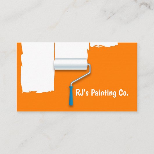 プロフェッショナルオレンジ色の白いロ絵を描ーラーペインター 名刺 (正面)